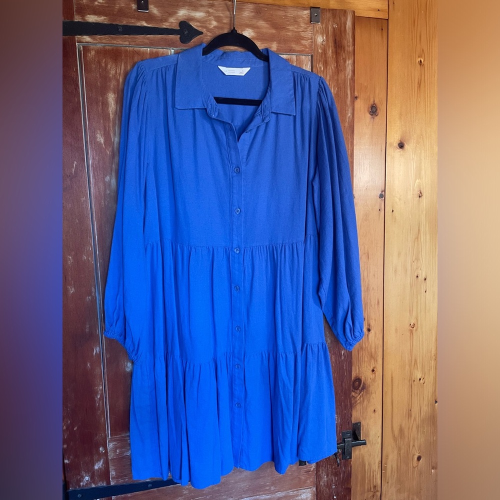 Large, Blue Button-Down Dress